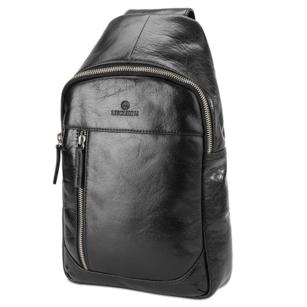 Sac à bandoulière California Mini en cuir noir pour hommes - Sacs en cuir