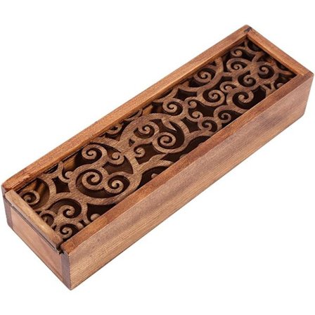 Kreativ trälåda antik multifunktionell skrivbords presentask (rullmönster)