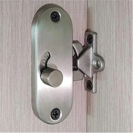 90 graders skydedørslås med retvinkelspænde, 90 graders lås og kamlås