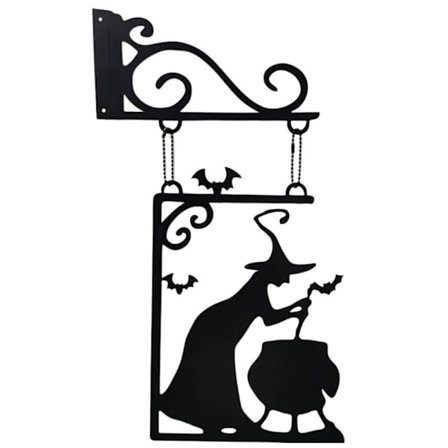 Heks Silhouette Statue Have Hjørneskilt 30X16CMBAT HEKSEFLAGERLAGER
