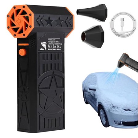 Sneslynge Termisk, Bærbar Håndholdt Bil Snes- og Støvfjerner, 4-vejs Justerbar Turbo Blæser til Sne, Støvrengøring og Tørring