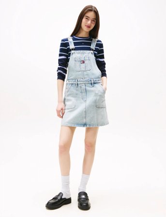 Tommy Jeans Denim Dungaree Dress Di2014 - Blue - XL