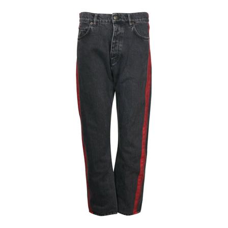 Balenciaga Vintage Pre-Owned Jeans with Stripe Detail in Cotton Sort, Dame