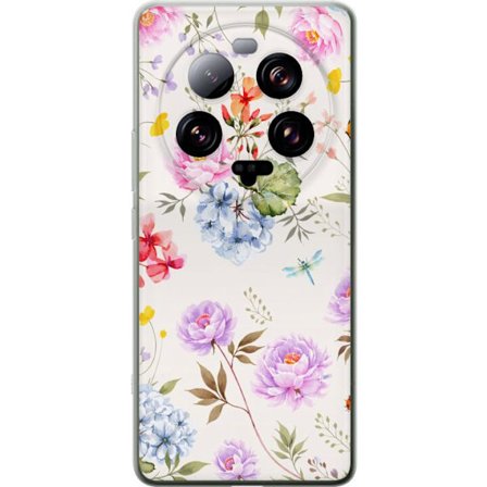 Yhteensopiva Puhelinkuori Xiaomi Xiaomi 13 Ultra Kukkakuviota käsinmaalatuilla kukilla, perhosilla ja hyönteisillä romanttiseen skandinaaviseen tyy