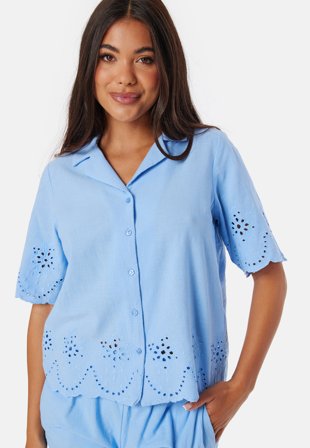 Pieces-Pcalmina Embroidery Shirt-L
