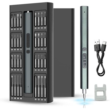 66 i 1 Trådløs Elektrisk Præcisionsskruetrækker med LED-Lys Mini Elektronisk Skruetrækkersæt til Legetøj Ure