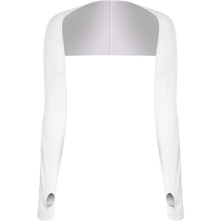 Dam Kylsjal Arm ärm Fingerhål, Anti-UV, vit