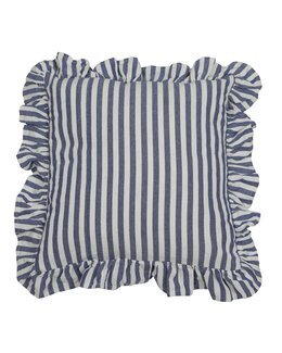 Kuddfodral Svea randigt med volang 1-pack Blå - Fondaco