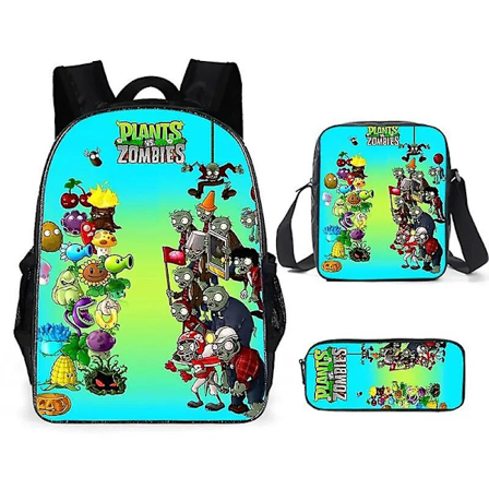 Plants Vs. Zombies 3 kpl Set Lasten Reppuja Peli Oheislaite Tyttö Pojat Reppu Koulureput Sarjakuva Kindergarten Rucksack Lahja