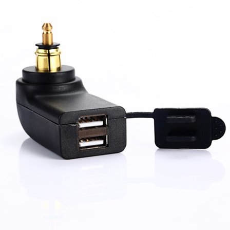 DIN Motorsykkel Lader Uttak 12-24V 4.8A Motorsykkel Dobbel USB Strømuttak Lader Adapter for Telefon