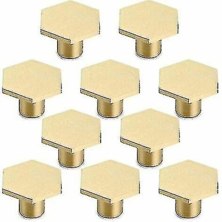 10 stk. Massive messing sekskantede knopper, skabslågeknopper runde messingknopper møbelknopper 30*21 mm