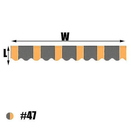 Born Pretty 2,5m/3m/3,5m/4m/5m Butiksbanner Ersättning Vattentät Tygremsor Vågig Valans Solskydd Takfönster Uterum Markis