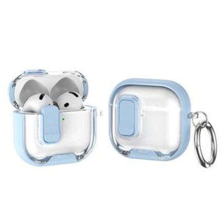 AirPods 4 skyddande hybridfodral med lås och krok - ljusbl...