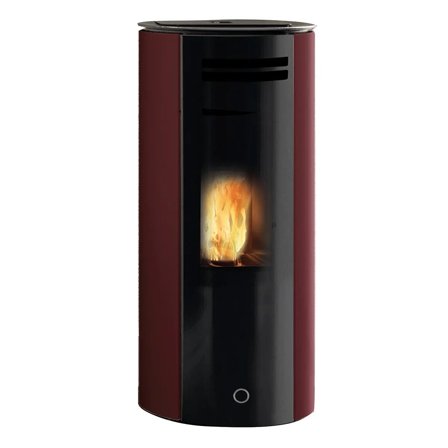 Stufa a pellet EK63 SPY110+ - gruppo Edilkamin - 10,5 kW ad aria canalizzata Bordeaux