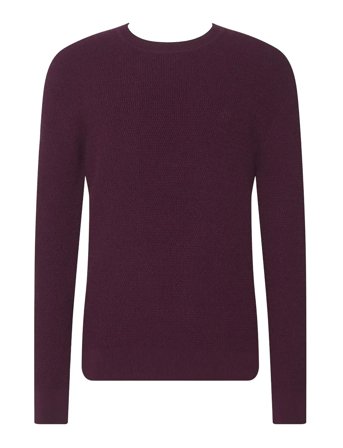 Calvin Klein Ls Texture Cttn Crewnk Sweater 1 - Red - XL