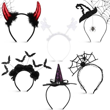 6 kpl Halloween-panta Devil Horn -panta Spindel -panta Witch