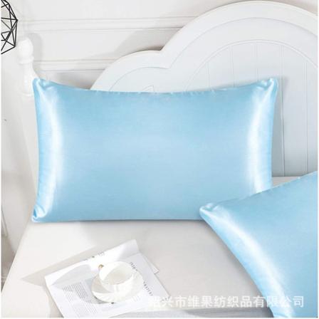 Silkki kuin kaksipuolinen jää Silkkityynyliina yksivärinen tyynyliina -1 pari Sky Blue (51 * 66cm pair)