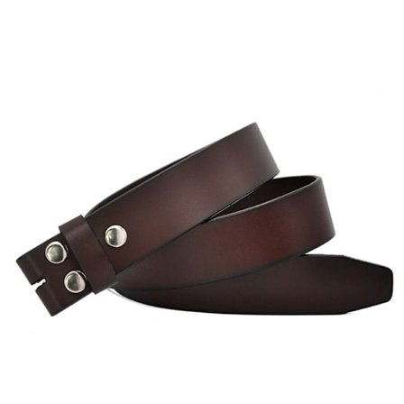 Äkta läderbälte utan spänne Gördel MÖRKBRUNT 120CM
