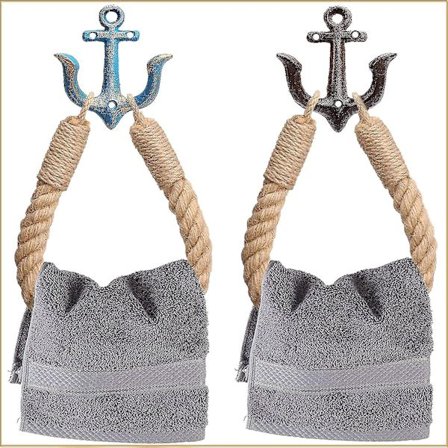 2 Pakkautta Nautilista Köysisuihkukaihdinta, WC-Paperiteline Ranta-Teemalla Varustettu Kylpyhuoneen Sisustus