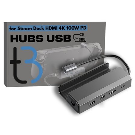 JSAUX HB0602 USB-C till Steam Deck HUB HDMI 4K USB-A RJ45 Ethernet 100 Mbps