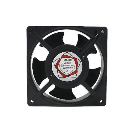 Axialfläkt med hög temperatur för öppen spis - insättningsbar, metallblad, tyst, universal (120 X 120 X 38 mm)