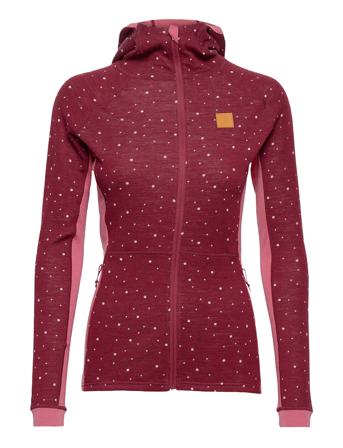 Maven Wool Fullzip Hood Sweat-shirts & Hoodies Fleeces & Midlayers Rød Johaug