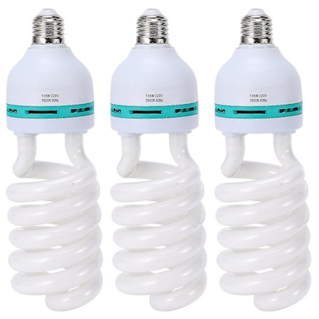 3x E27 220v 5500k 135w Fotostudie Pære Videolys Fotografi Daglys Lampe (e27 Pære)