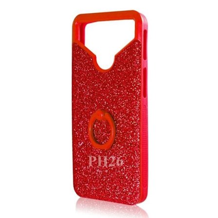 Baksidan - Archos - 50 Oxygen Plus - Röd - Diamantstrass-effekt - Silikongel