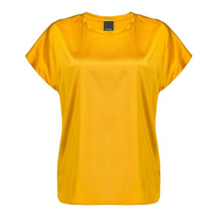 Pinko, Blouse in stretch satijn Geel, Dames, Maat:L