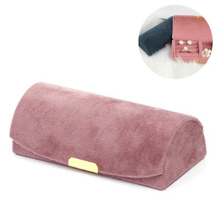 Kuplet Smykkeskrin Perleblød Rejse Bærbar Smykke Opbevaringspose Pink