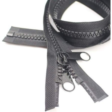 200cm #10 Stor avtagbar glidelås i plast med dobbel glidelås