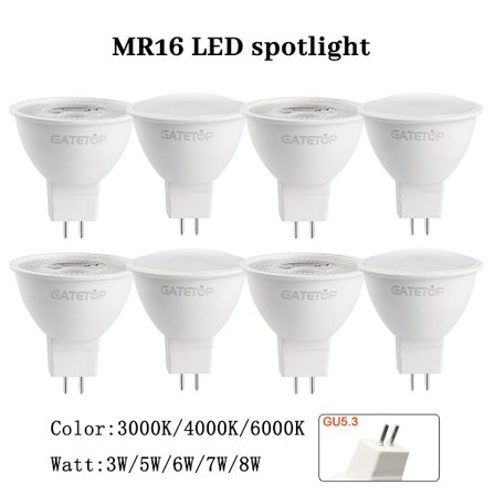 10 KPL MR16 Polttimo GU5.3 Kohdevalo Lampada LED AC 110V 220V 12V Bombillas Spot Light Vaihda 50W halogeenilamppu Home Derection