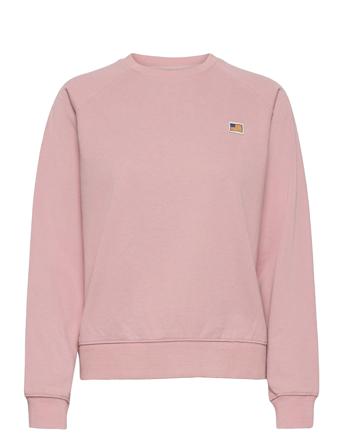 W. Mini Flag Badge Sweat Sweat-shirt Tröja Rosa Svea