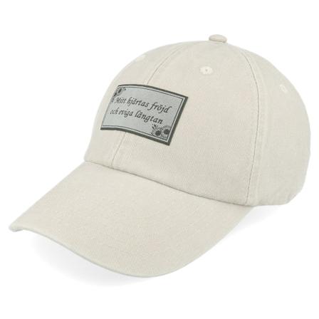 Scenes - Beige unconstructed Cap - Mitt Hjärtas Fröjd & Eviga Längtan Grey Patch Sand Dad Cap @ Hatstore