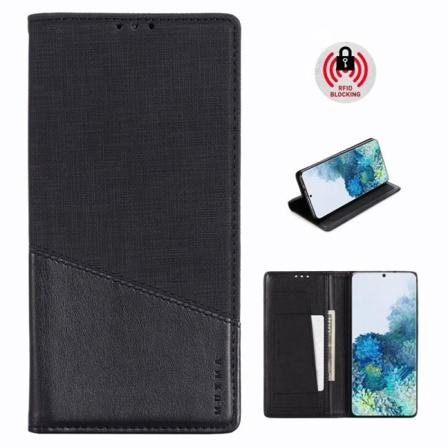 Samsung S21 Elegant Fodral I Pu-läder Med Rfid Block Svart