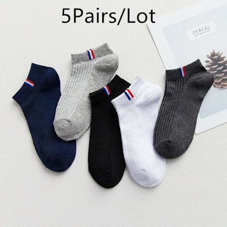 5Pairs Mens Cotton Ankle Socks Absorb Sweat Deodorization Adult Soft Socks