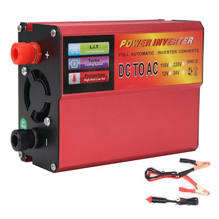 Bärbar strömomvandlare DC 12V till AC 220V Modifierad Wave Inverter 500W W/Digital Display