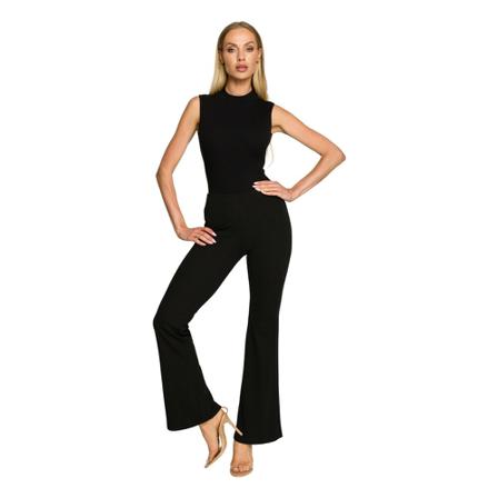 Moe Elastyczne spodnie z poszerzonymi nogawkami, kobieta, Czarny