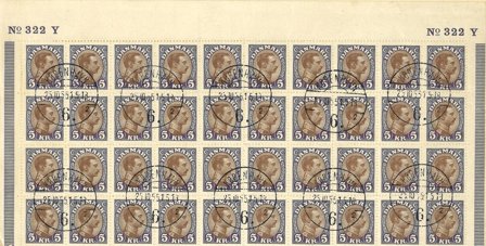 Danmark 1927 - Christian X 40-blok - Stemplet