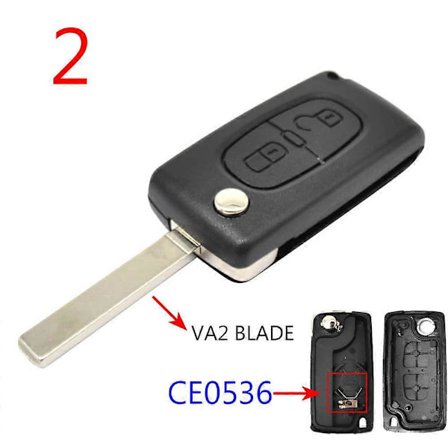 Bil Nøgle Fjernbetjening Flip Nøgle Hus 2 Knapper CE0523 CE0536 Til Peugeot 308 207 307 3008 5008 807 Til Citroen C2 C3 C4 C5 C6 C8 [Db]