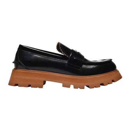 Alexander McQueen, Worker Lace-up in Black Loafers Czarny, Mężczyzna, Rozmiar: 40 EU
