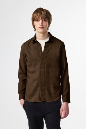 NN.07 Asher Skjorte Herre Brun LENZING ECOVERO Viscose