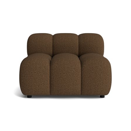 Puffy 1-Sitzer-Modul Sofa in Montreal Braun, modernes Design mit Cord-Muster, bequeme Federung und weiche Polsterung, Breite 64cm