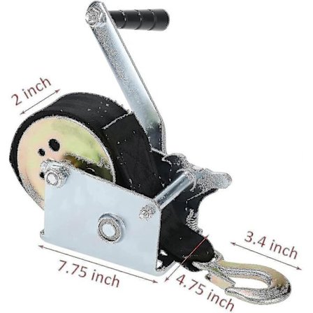 2500 lbs håndvinsj med krok