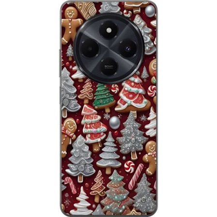 Kompatibelt Mobilskal till Xiaomi Xiaomi Redmi A4 Mysigt julmotiv med granar, godis och vinterfärger