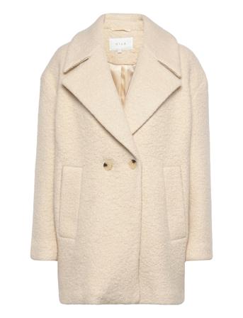 Vitea Collar Wool Boucle Coat/Su/Ls Pink Vila