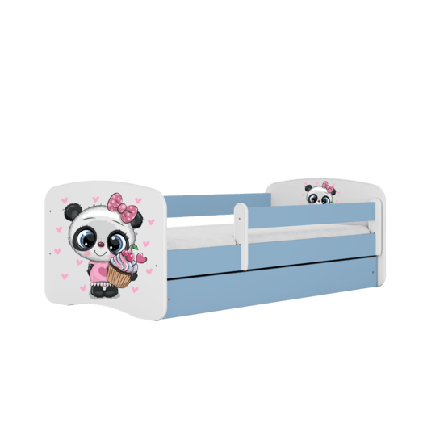 Kocot Kids Barnsäng - Babydreams Blå - Panda Med Låda 160x80 Cm - Litenleker