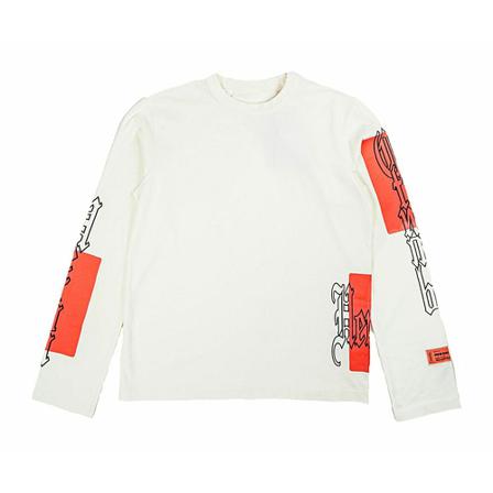 Heron Preston, Gothic Color Blocks LS TEE Wit, Dames, Maat:M