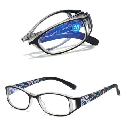 Lesebriller med anti-blått lys Firkantede briller SVART