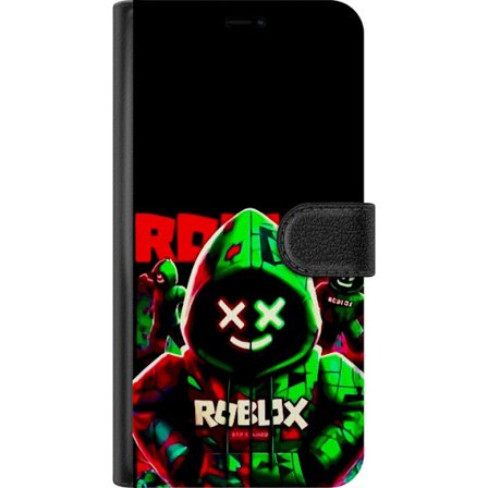 Kompatibel Tegnebogsetui til Xiaomi Redmi Note 14 5G Roblox Shadow Squad Design mørk neon-inspireret stil med grønne og røde kontraster for et fedt in